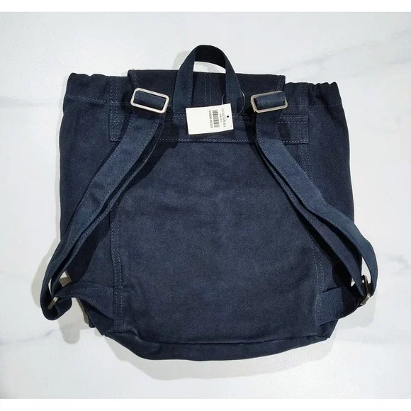 Abercrombie & Fitch Backpback navy blue womens Messenger bag purse Canvas - Picture 7 of 12